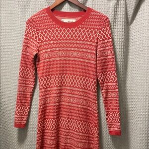 Aventura Red and White Patterned Women's Sweater dress
